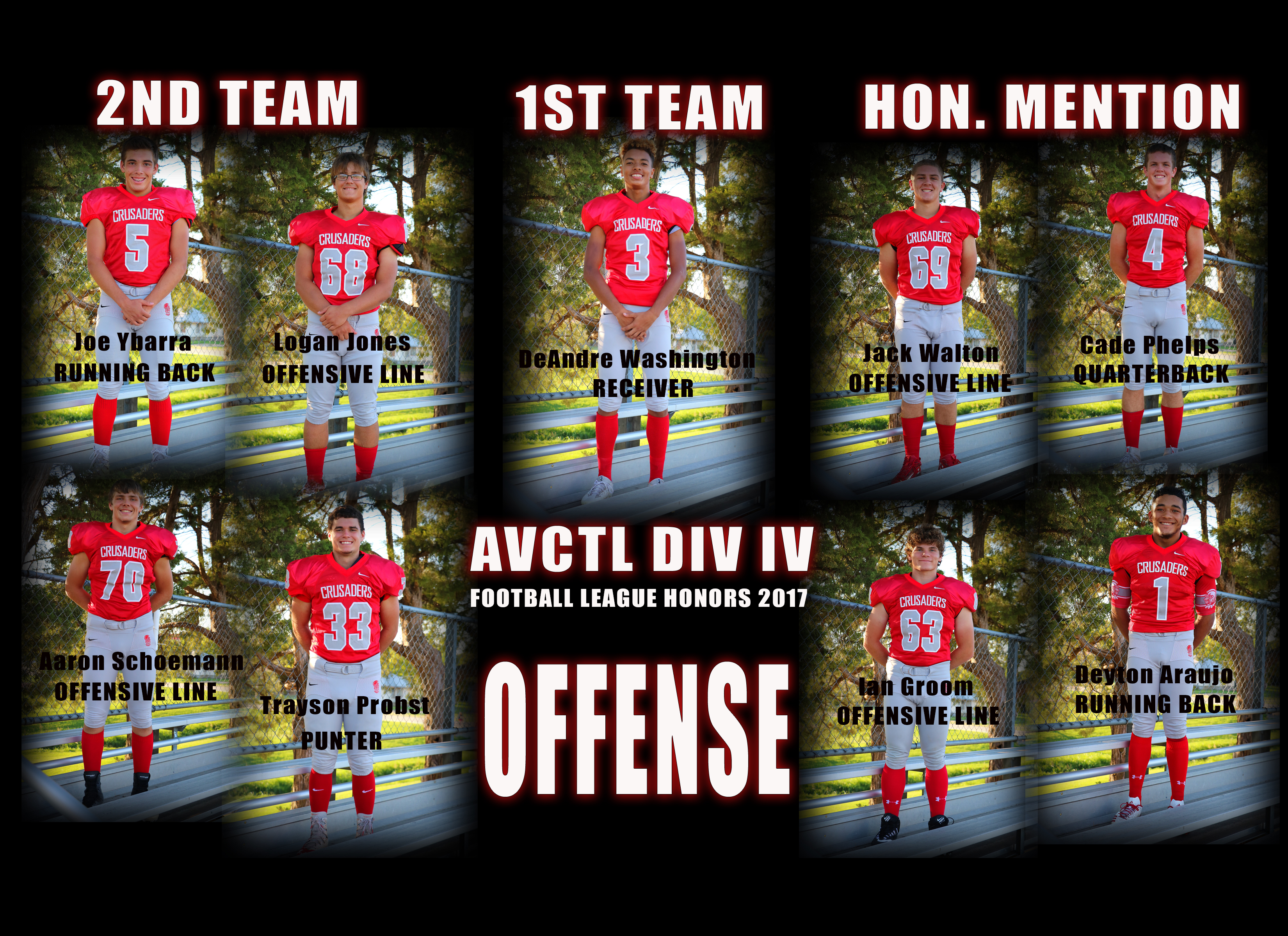 Offensive League Honors AVCTL DIV IV 2017